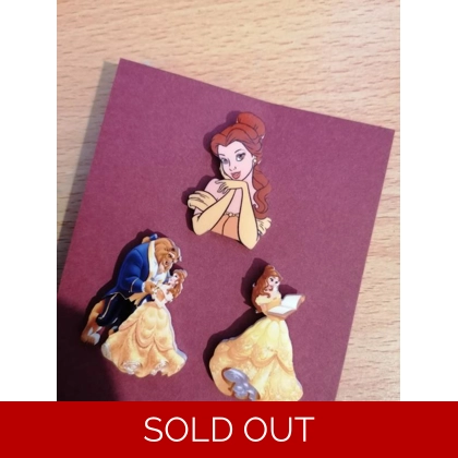 Disney Beauty & Beast 3 Piece Pin Badge Set 1